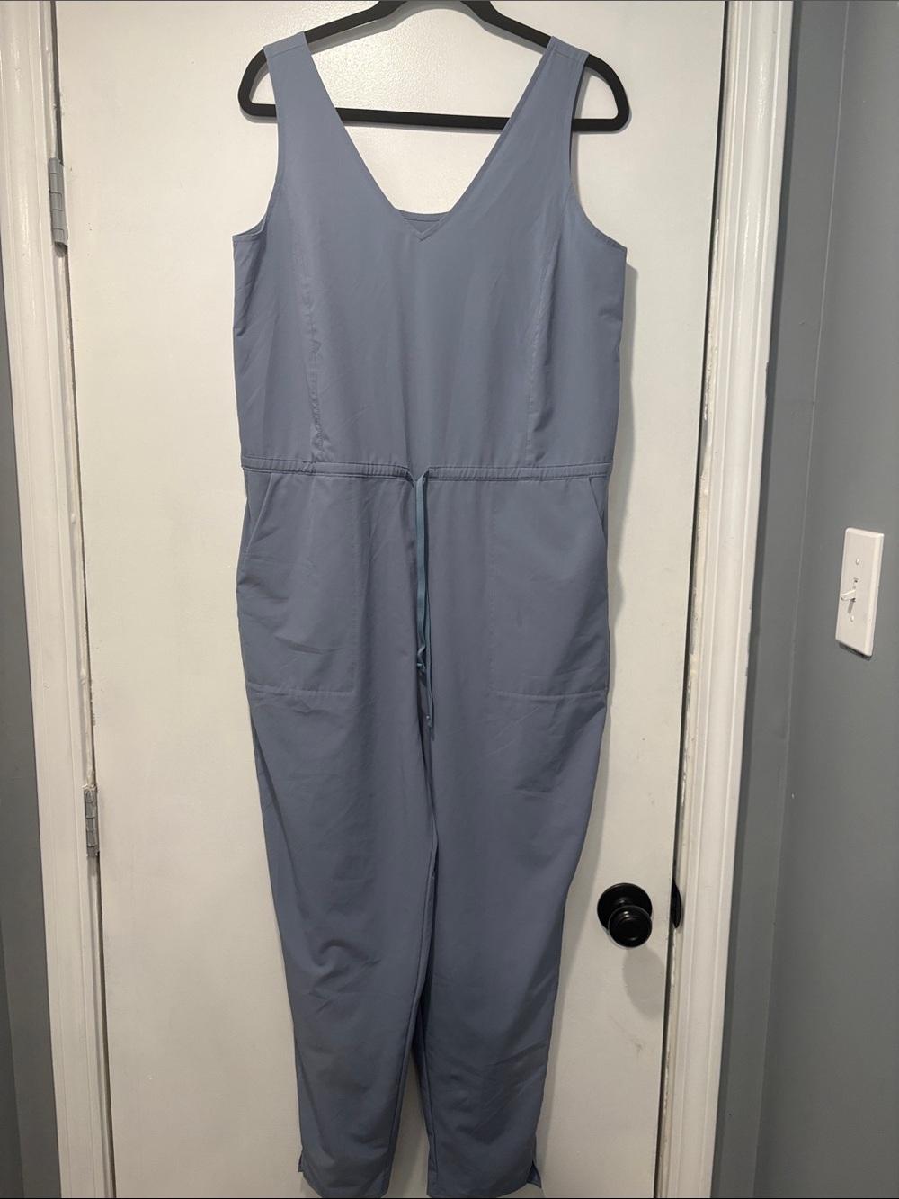 Patagonia Women's Sleeveless V-Neck Jumpsuit in Dusty Blue-Size Large